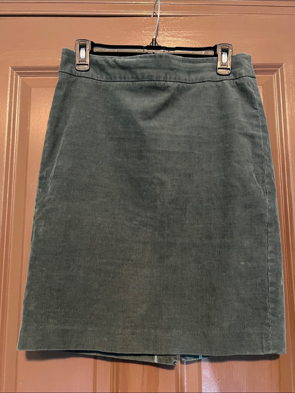 J. Crew Blue Green Corduroy Pencil Skirt 4